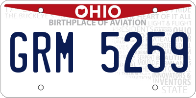 OH license plate GRM5259