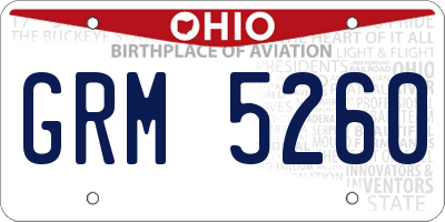 OH license plate GRM5260