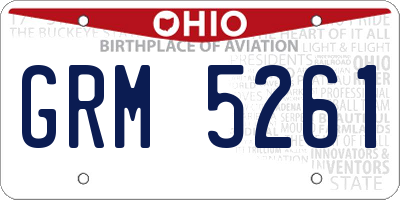 OH license plate GRM5261