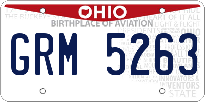 OH license plate GRM5263