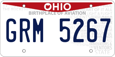 OH license plate GRM5267