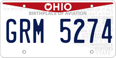 OH license plate GRM5274