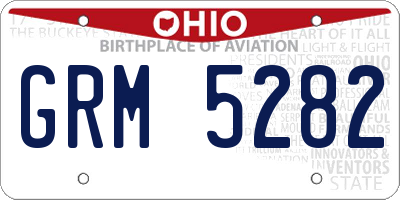OH license plate GRM5282