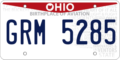 OH license plate GRM5285