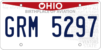 OH license plate GRM5297