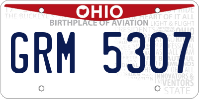 OH license plate GRM5307