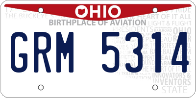 OH license plate GRM5314