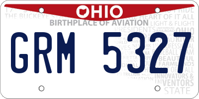 OH license plate GRM5327