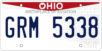 OH license plate GRM5338