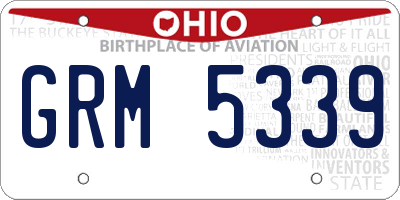 OH license plate GRM5339