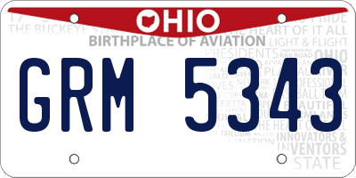 OH license plate GRM5343