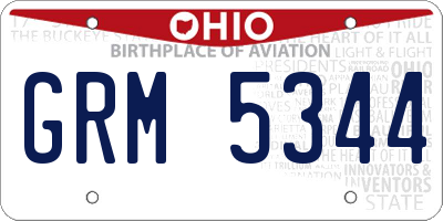 OH license plate GRM5344
