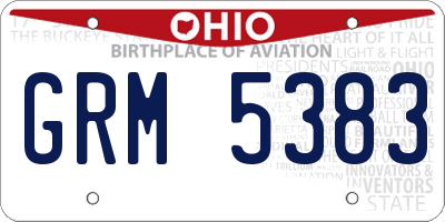 OH license plate GRM5383