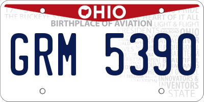 OH license plate GRM5390