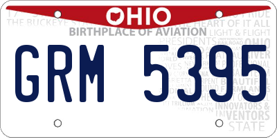 OH license plate GRM5395