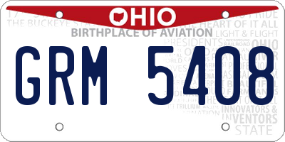 OH license plate GRM5408