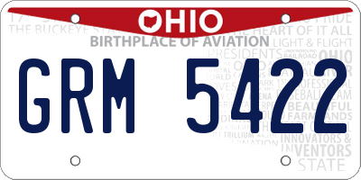 OH license plate GRM5422
