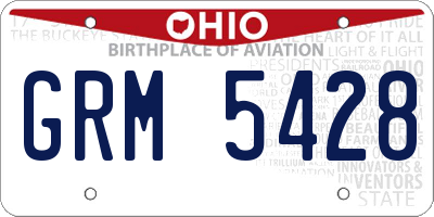 OH license plate GRM5428