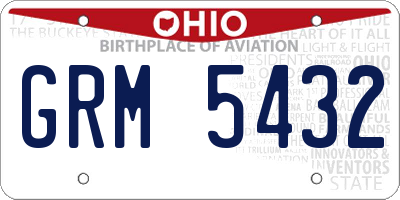 OH license plate GRM5432