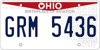 OH license plate GRM5436