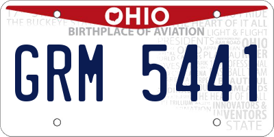 OH license plate GRM5441