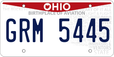 OH license plate GRM5445