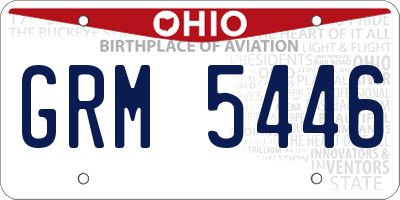 OH license plate GRM5446