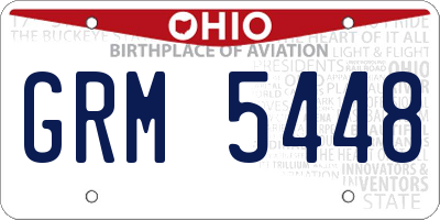 OH license plate GRM5448