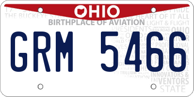 OH license plate GRM5466