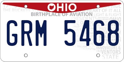 OH license plate GRM5468