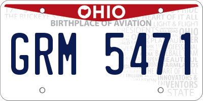 OH license plate GRM5471