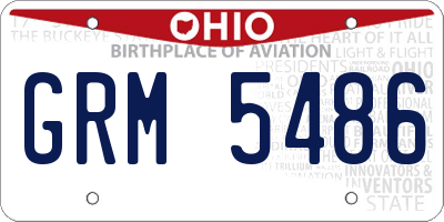 OH license plate GRM5486