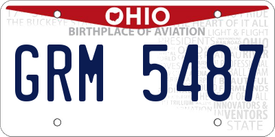 OH license plate GRM5487