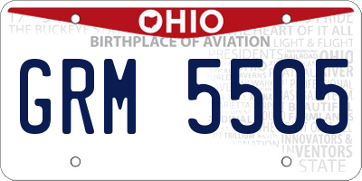 OH license plate GRM5505