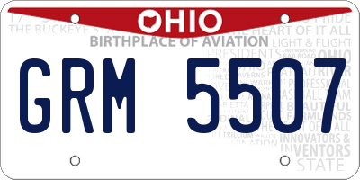 OH license plate GRM5507