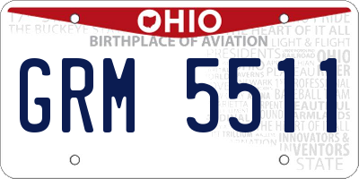 OH license plate GRM5511