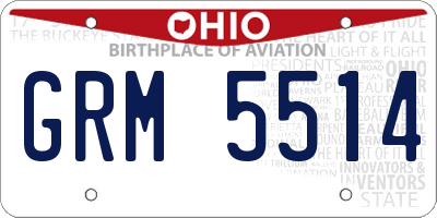 OH license plate GRM5514