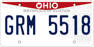 OH license plate GRM5518