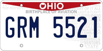 OH license plate GRM5521