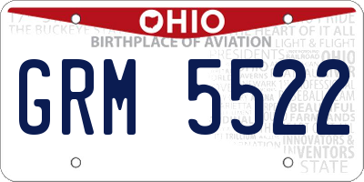 OH license plate GRM5522