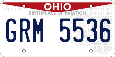 OH license plate GRM5536