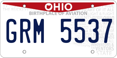 OH license plate GRM5537