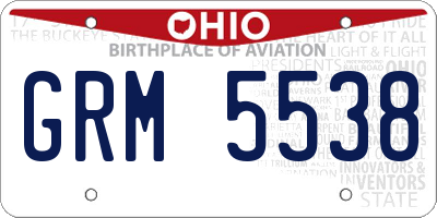 OH license plate GRM5538