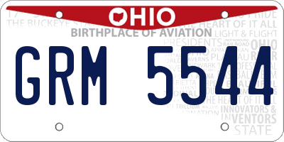 OH license plate GRM5544