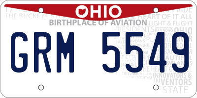 OH license plate GRM5549