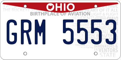 OH license plate GRM5553