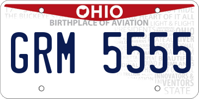 OH license plate GRM5555