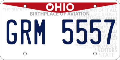 OH license plate GRM5557
