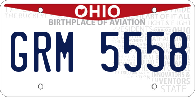 OH license plate GRM5558