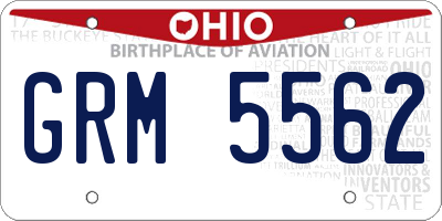 OH license plate GRM5562